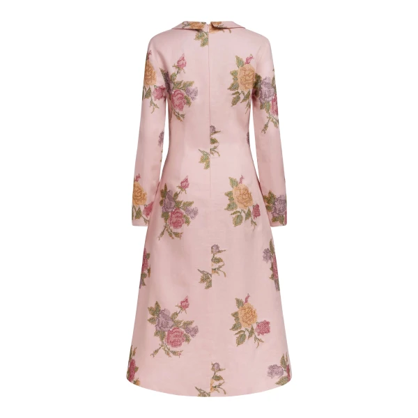Markarian Gretel Cross Stitch Linen Midi Dress, view 3