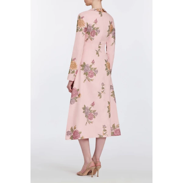 Markarian Gretel Cross Stitch Linen Midi Dress, view 6