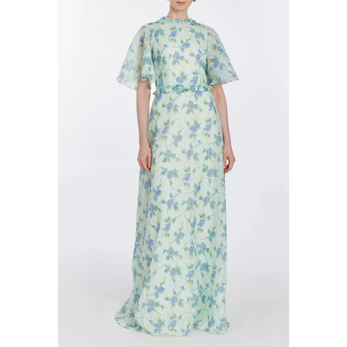 Markarian dresses with romantic neckline and structured silhouette