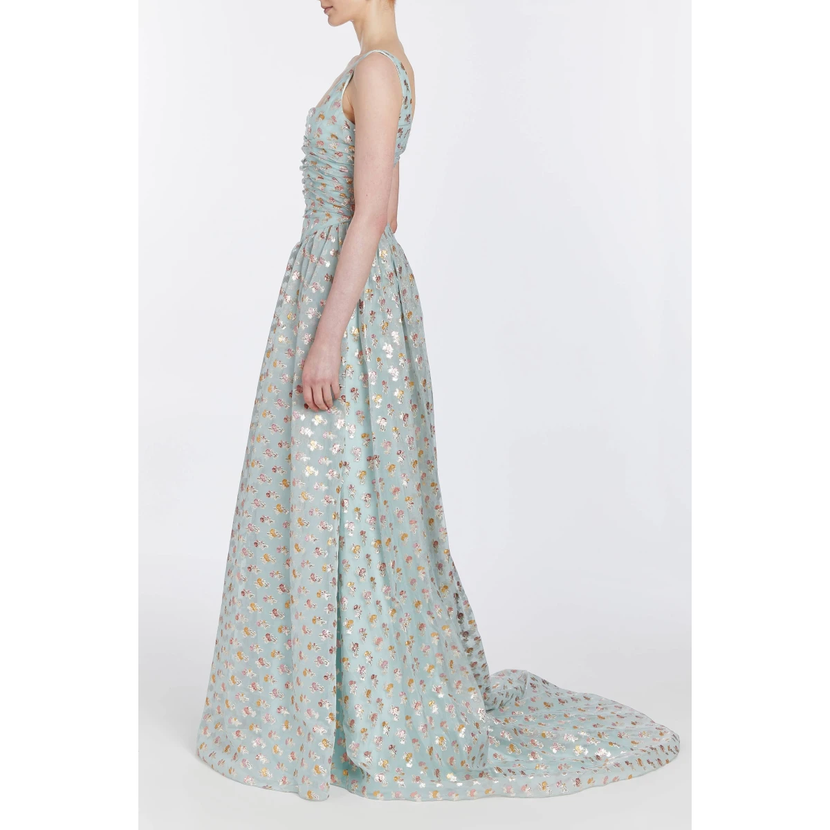 Markarian bridal with romantic neckline and structured silhouette