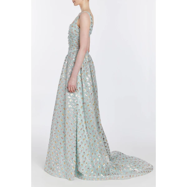 Markarian bridal with romantic neckline and structured silhouette
