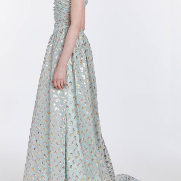 Markarian bridal with romantic neckline and structured silhouette