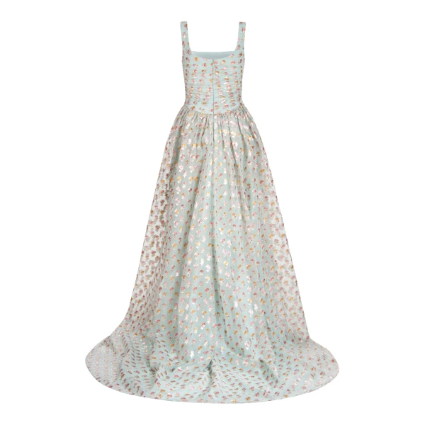 Markarian gowns with romantic neckline and structured silhouette