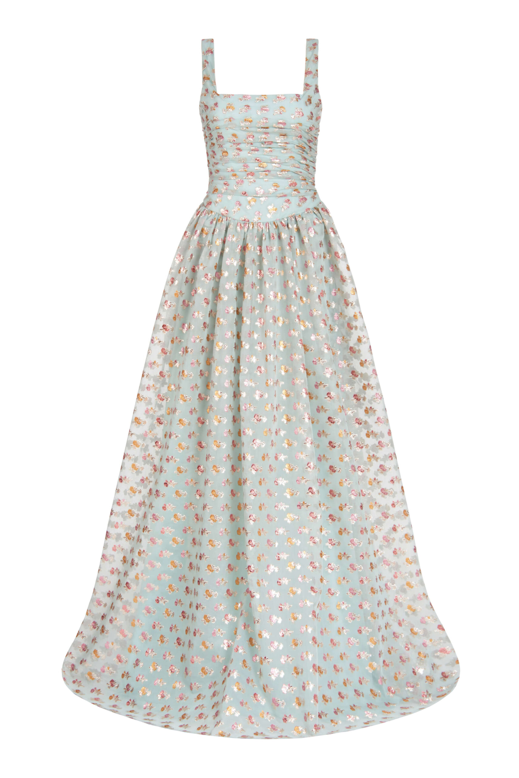 Markarian gown with romantic neckline and structured silhouette