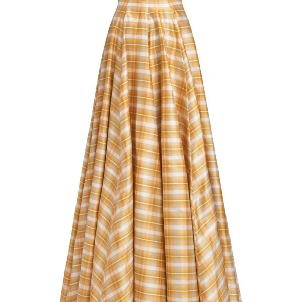 Markarian dresses with romantic neckline and structured silhouette