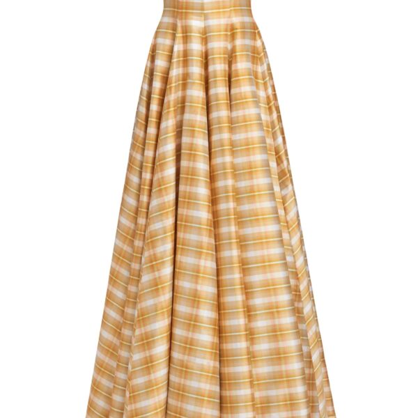 Markarian gown with romantic neckline and structured silhouette