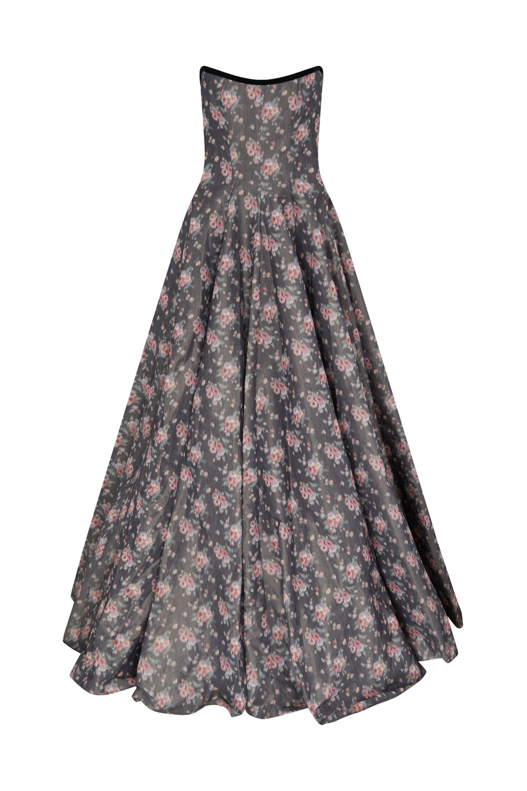 Markarian gown with romantic neckline and structured silhouette