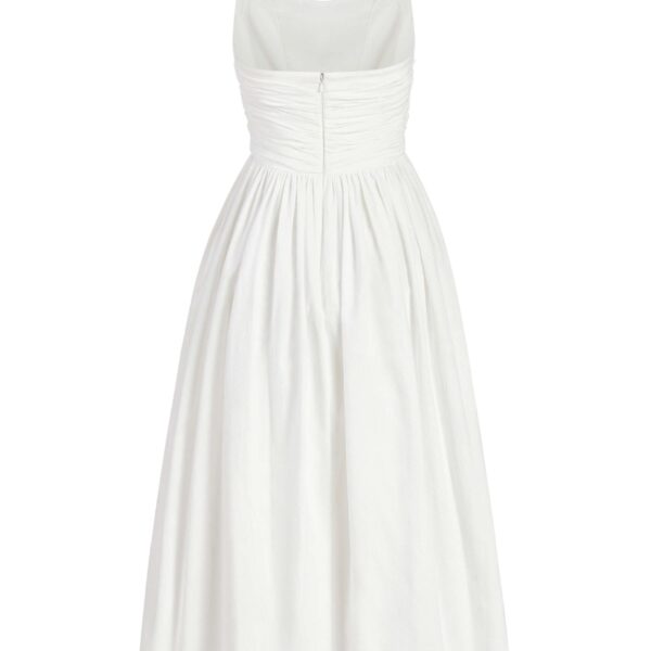 Markarian gowns with romantic neckline and structured silhouette