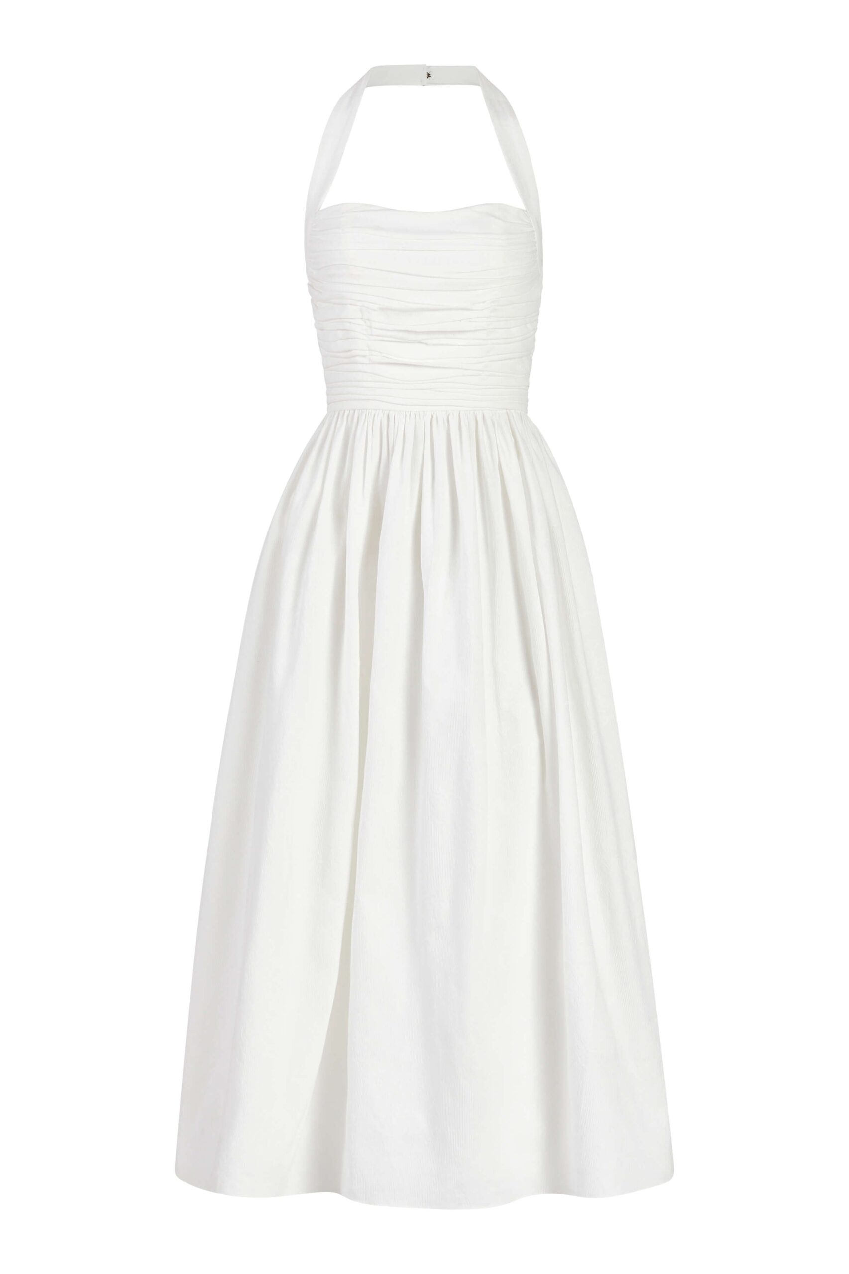 Markarian gown with romantic neckline and structured silhouette