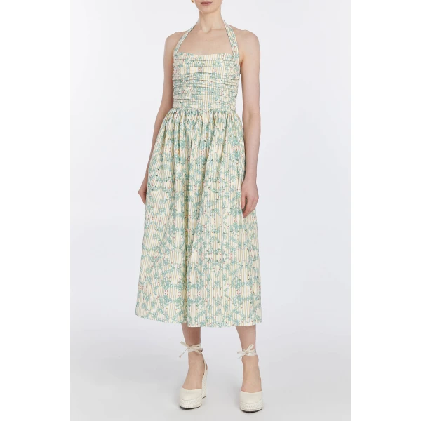 Markarian Leia Ruched Halter Midi Dress, view 3