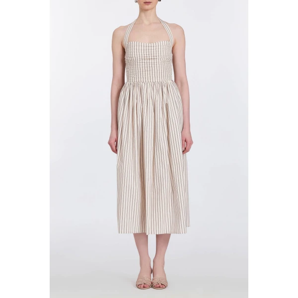 Markarian Leia Striped Halter Midi Dress, view 4