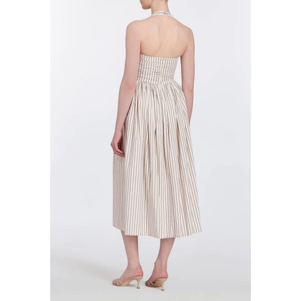 Markarian Leia Striped Halter Midi Dress, view 6