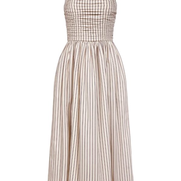 Markarian gown with romantic neckline and structured silhouette