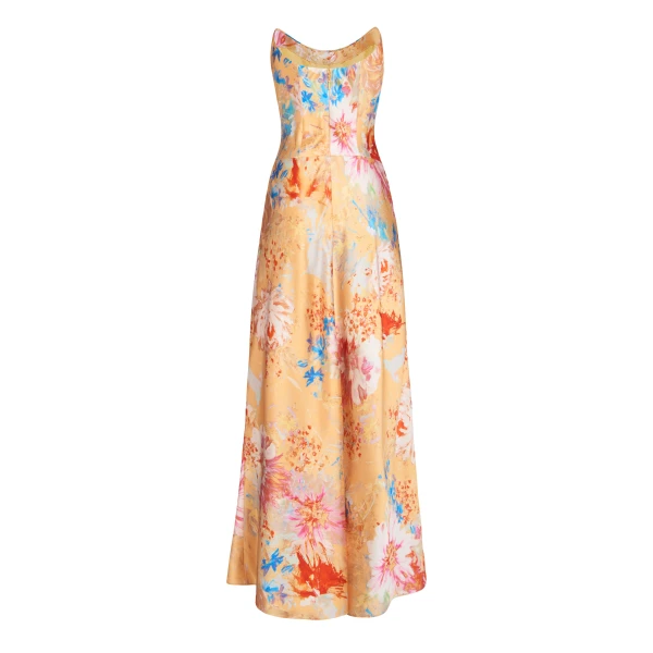 Markarian gowns with romantic neckline and structured silhouette