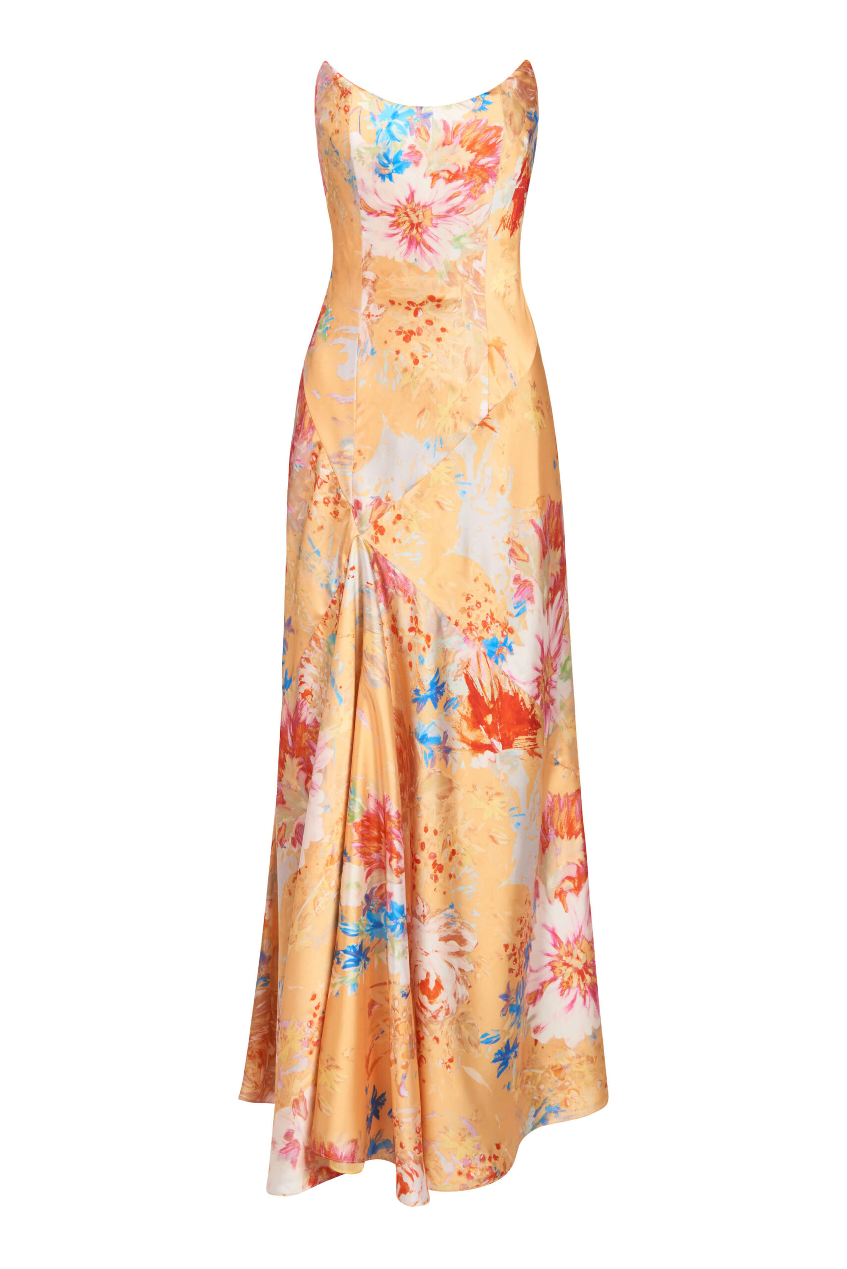Markarian gown with romantic neckline and structured silhouette