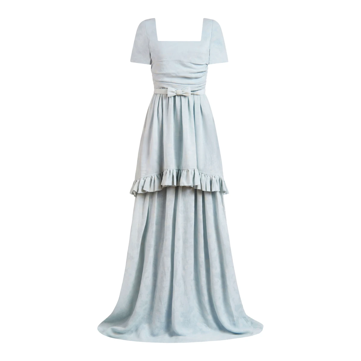 Markarian gown with romantic neckline and structured silhouette
