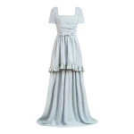 Markarian gown with romantic neckline and structured silhouette