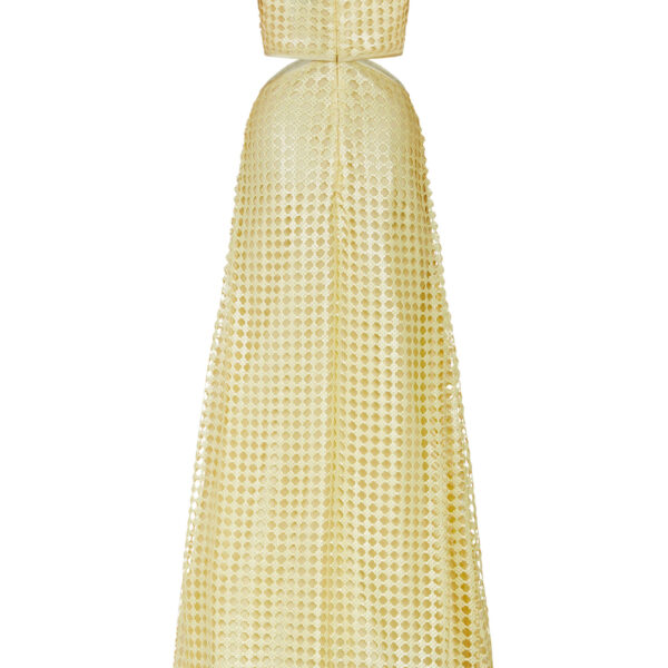 Markarian gowns with romantic neckline and structured silhouette