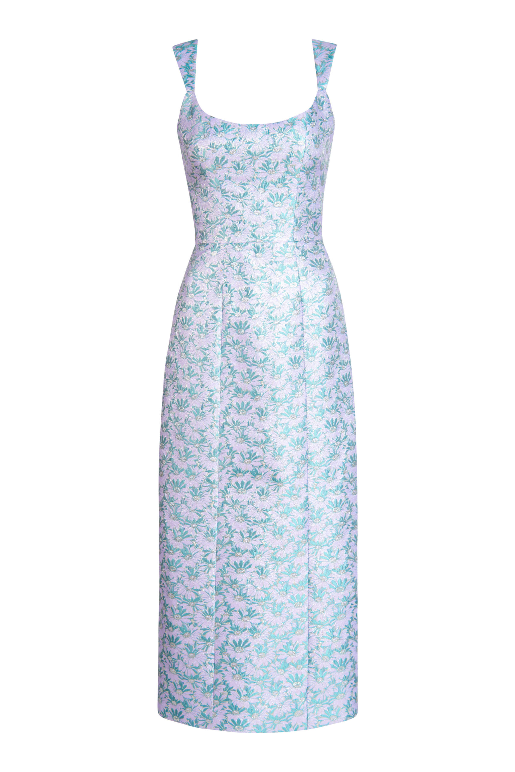 Markarian gown with romantic neckline and structured silhouette