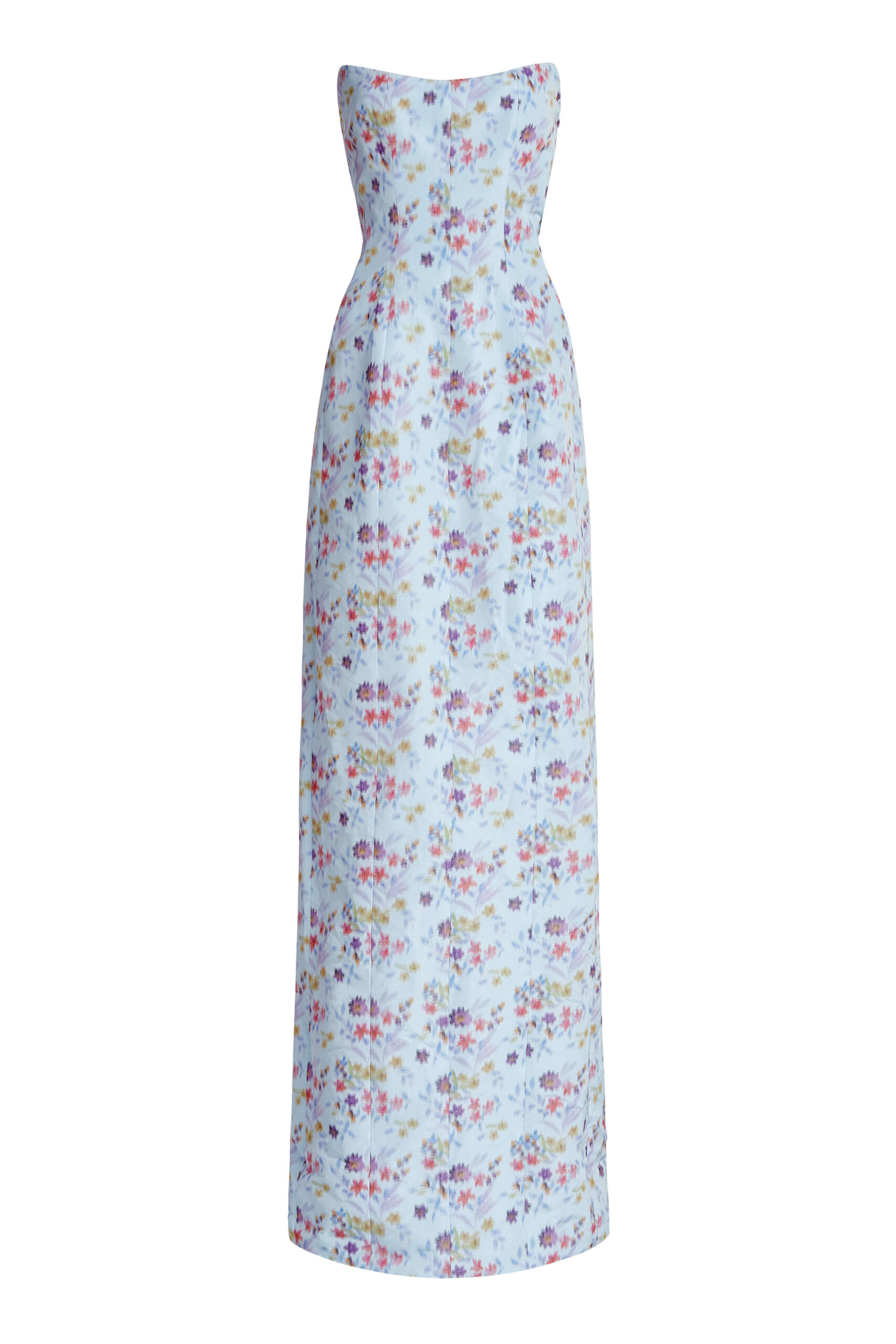 Markarian gown with romantic neckline and structured silhouette