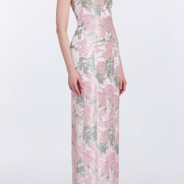 Markarian gowns with romantic neckline and structured silhouette