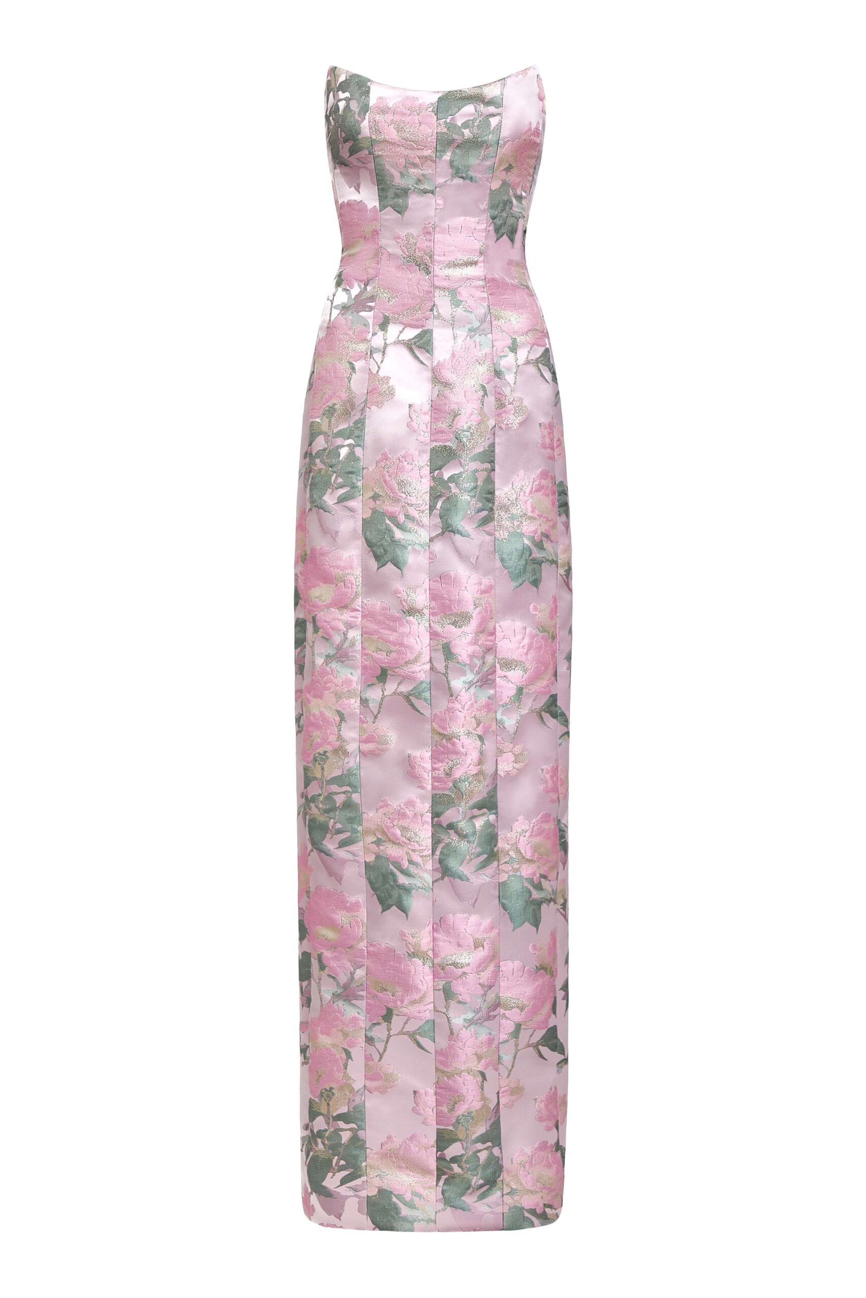 Markarian gown with romantic neckline and structured silhouette