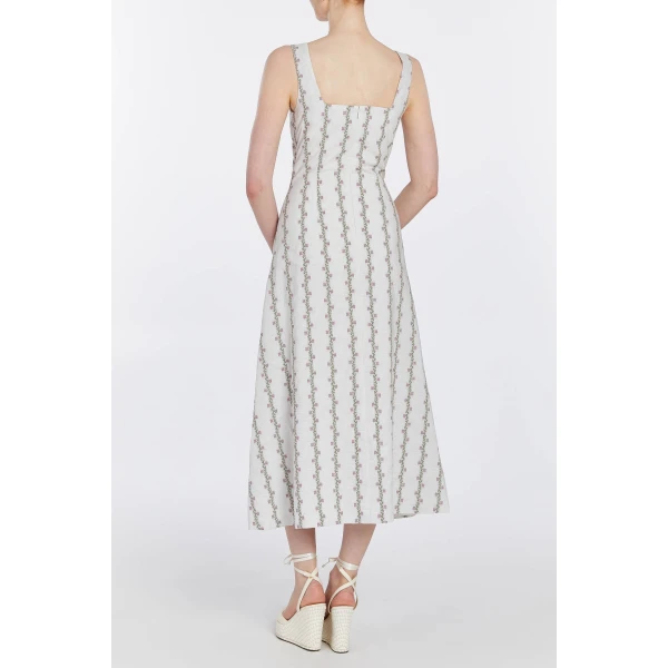 Markarian Olivia Floral Striped Midi Dress, view 5