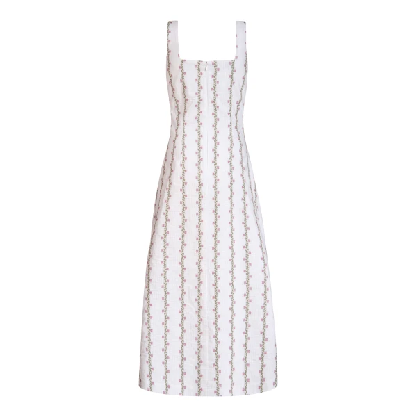 Markarian Olivia Floral Striped Midi Dress, view 6