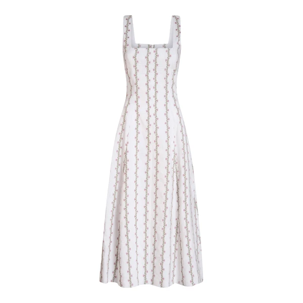 Markarian Olivia Floral Striped Midi Dress