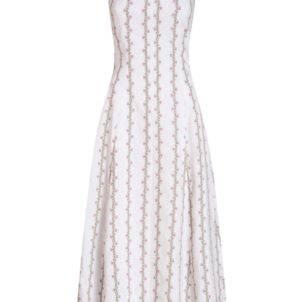 Markarian gown with romantic neckline and structured silhouette