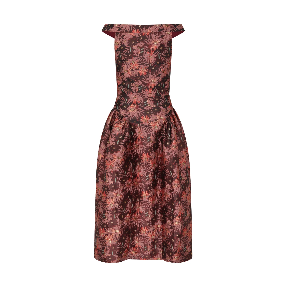 Markarian dresses with romantic neckline and structured silhouette