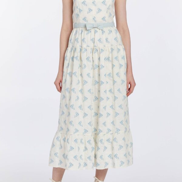Markarian dresses with romantic neckline and structured silhouette