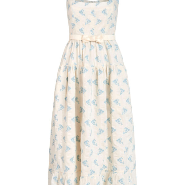 Markarian gown with romantic neckline and structured silhouette