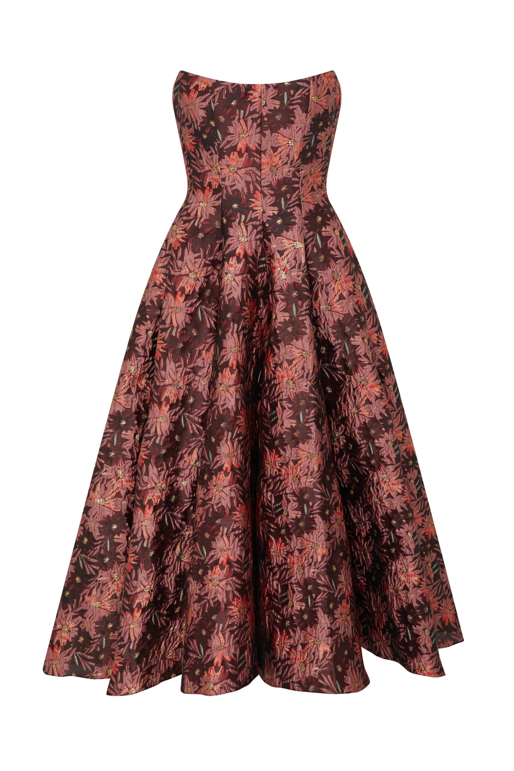 Markarian gown with romantic neckline and structured silhouette