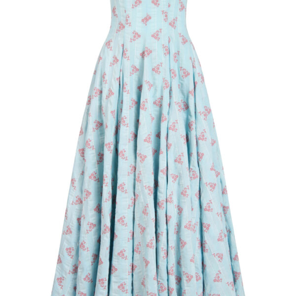 Markarian gown with romantic neckline and structured silhouette