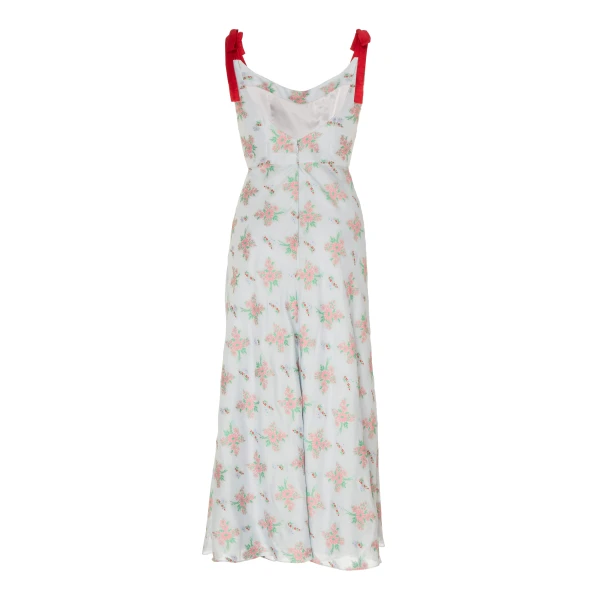 Markarian dresses with romantic neckline and structured silhouette