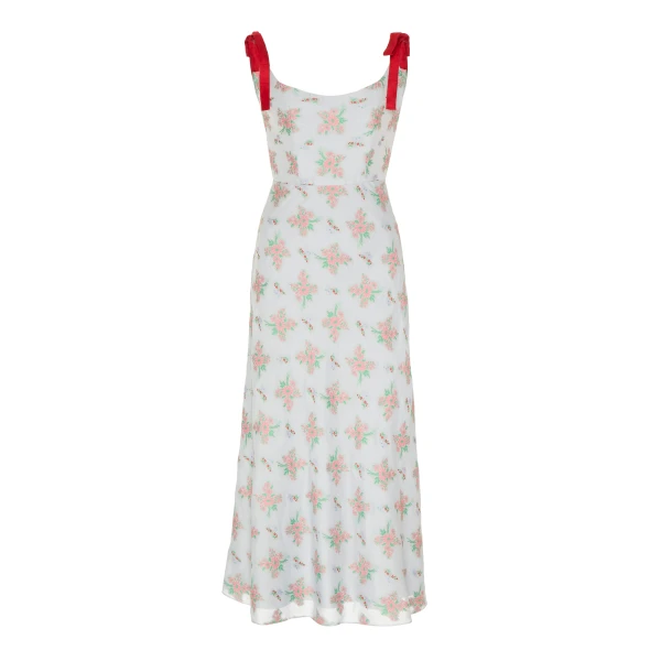 Markarian gown with romantic neckline and structured silhouette