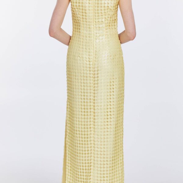 Markarian gowns with romantic neckline and structured silhouette