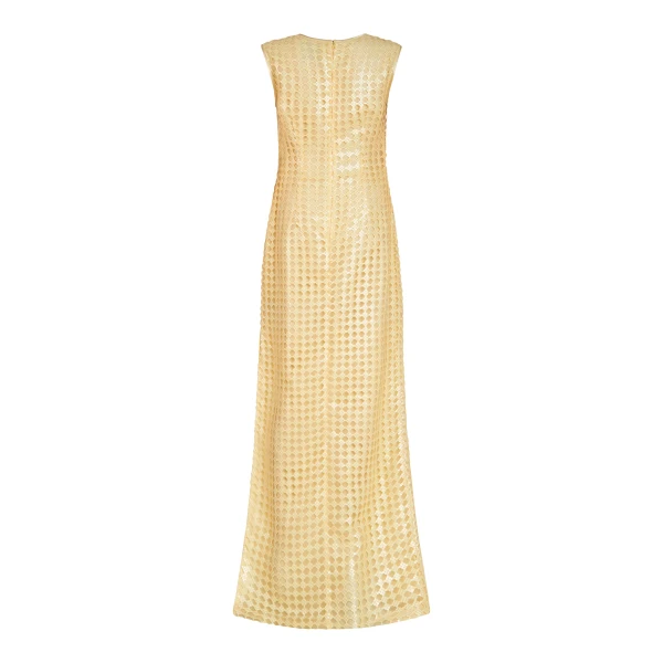 Markarian gowns with romantic neckline and structured silhouette