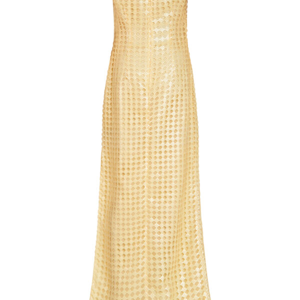 Markarian gowns with romantic neckline and structured silhouette