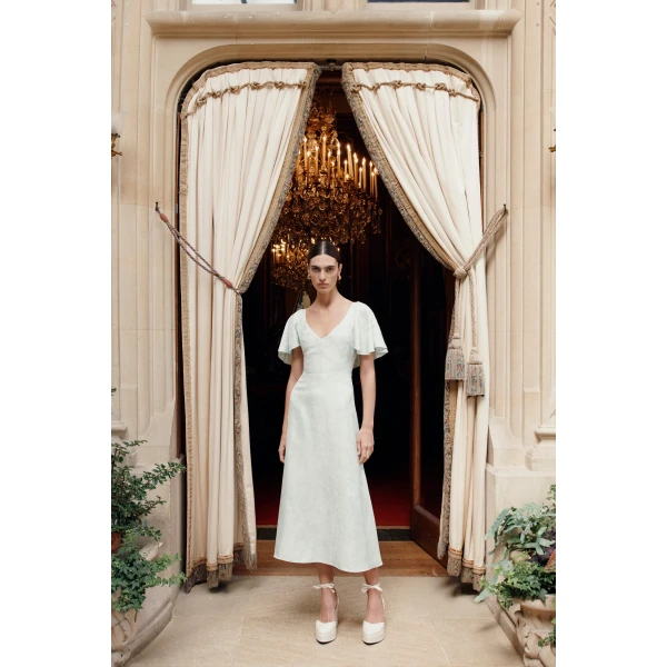 Markarian Sorsha Seafoam Capelet Midi Dress, view 2