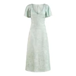 Markarian gown with romantic neckline and structured silhouette
