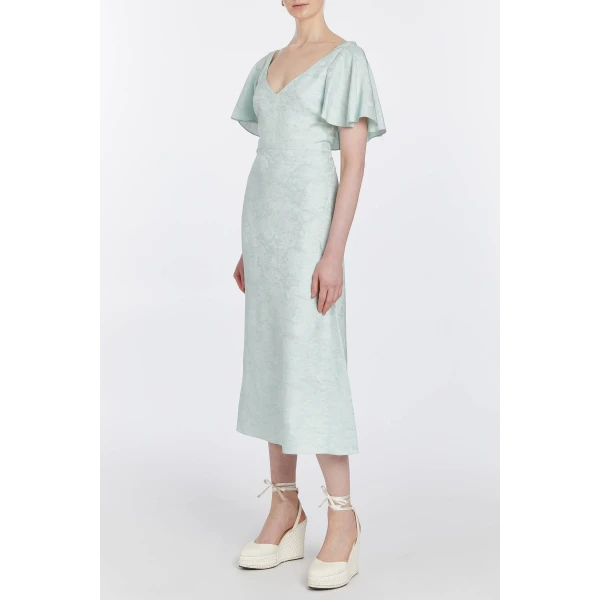 Markarian Sorsha Seafoam Capelet Midi Dress, view 3