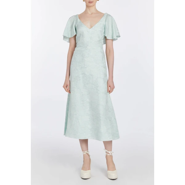 Markarian Sorsha Seafoam Capelet Midi Dress, view 4
