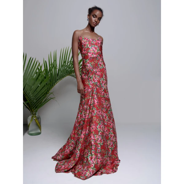 Markarian Tallulah Rose Floral Strapless Gown, view 2
