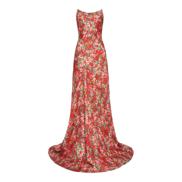 Markarian Tallulah Rose Floral Strapless Gown