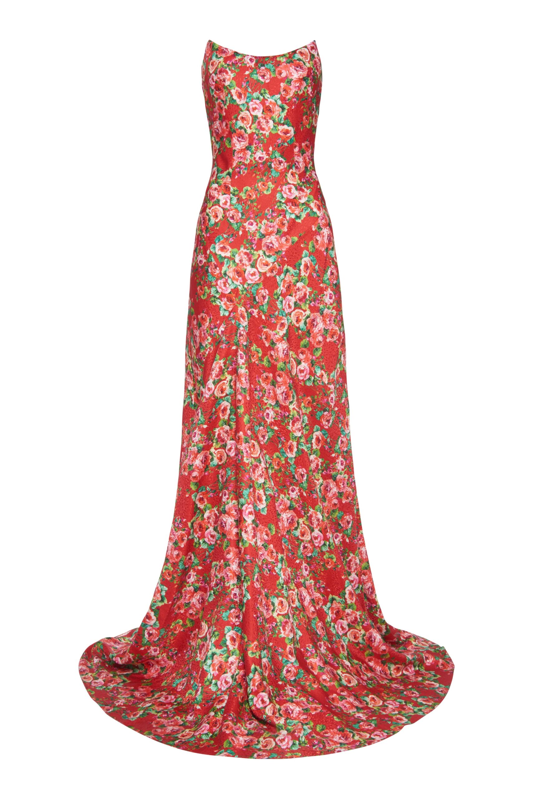 Markarian gown with romantic neckline and structured silhouette