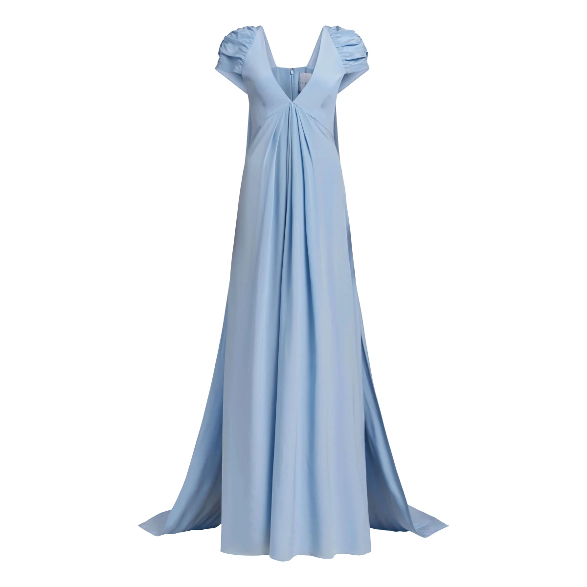 Markarian gown with romantic neckline and structured silhouette