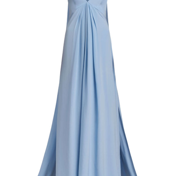 Markarian gown with romantic neckline and structured silhouette