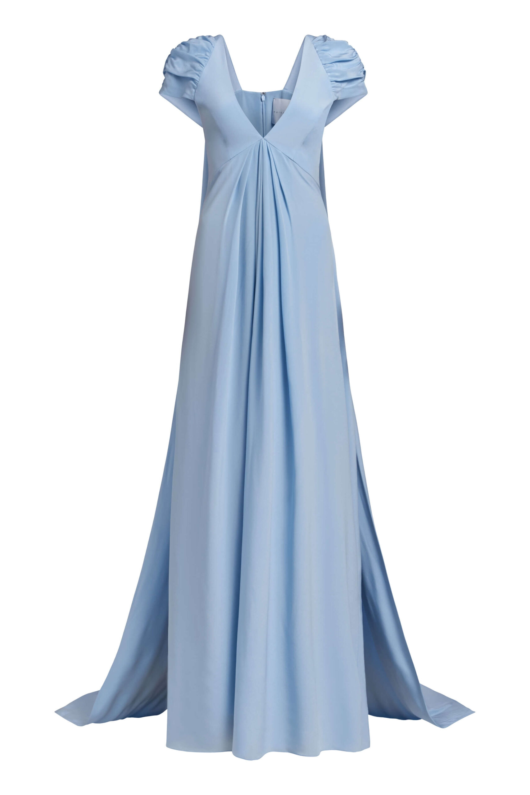 Markarian gown with romantic neckline and structured silhouette